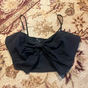 Black bow crop top